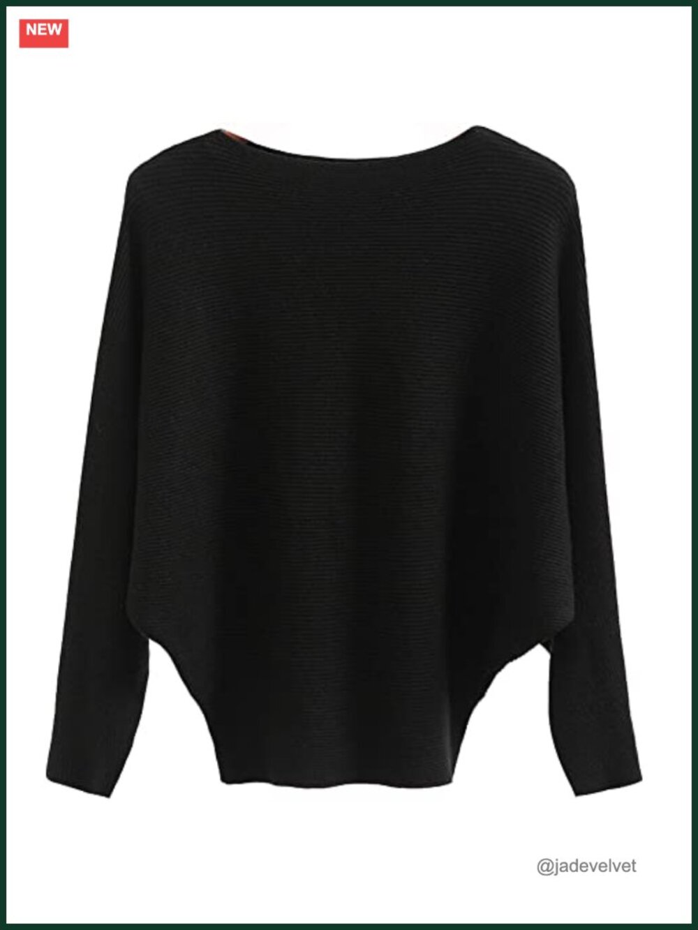 Oversized Boat Neck Batwing Knitted Sweater Pullover